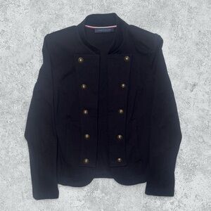Vintage Tommy Hilfiger Black Military Officer Jacket | Gold Button | Y2K Preppy